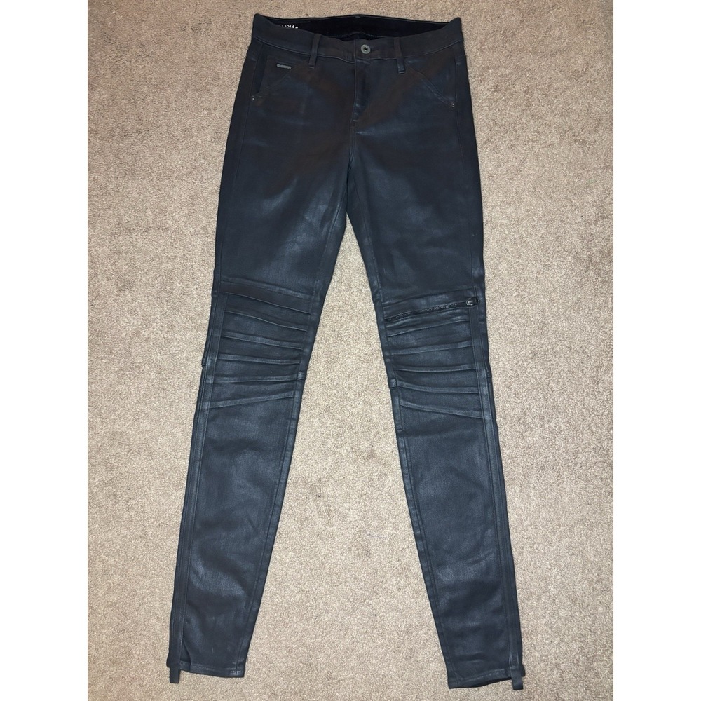 G Star Raw 1914 3D Skinny Men's Black Gloss Jeans 27x34 Stretch Denim